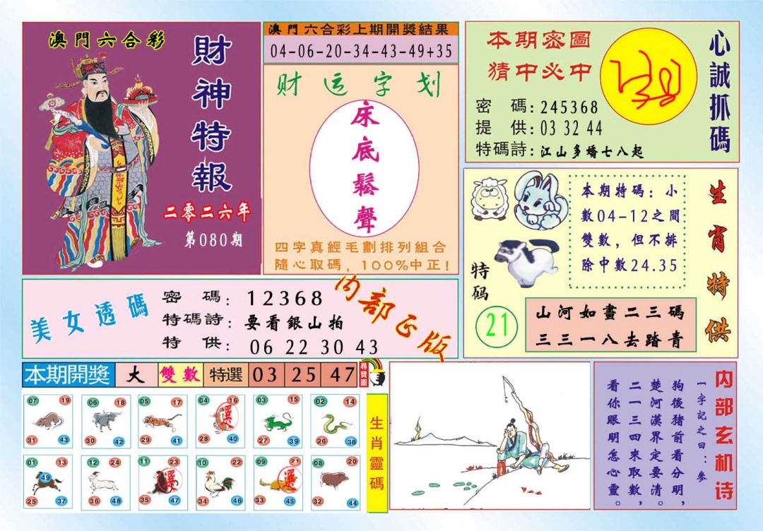 080期财神特报[图]